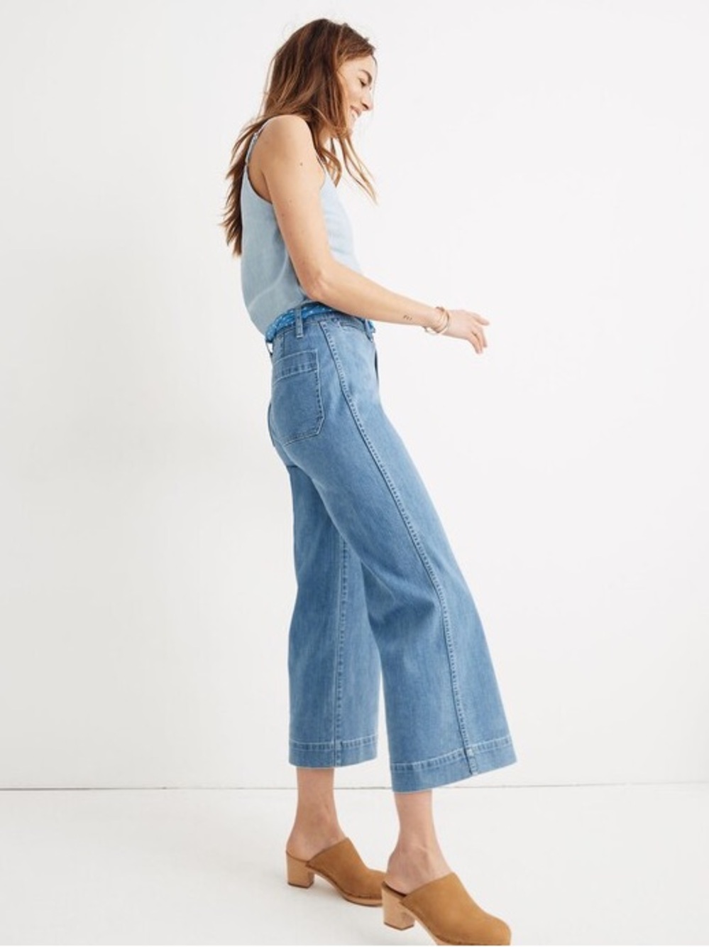 Madewell Emmett Wide Leg Crop Jeans Langston Wash Size 26 $110 Style M2239